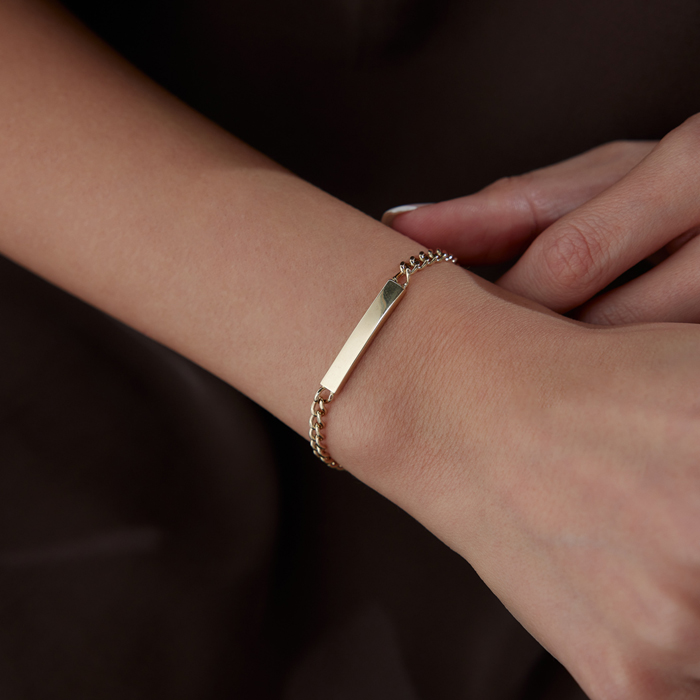 Gurmet Zincir Plaka Bileklik - Rayna