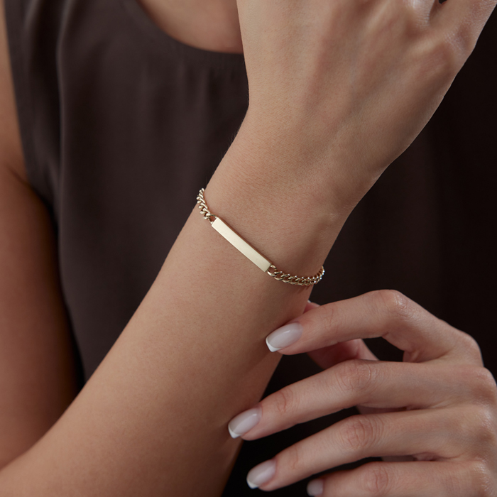 Gurmet Zincir Plaka Bileklik - Rayna (1)