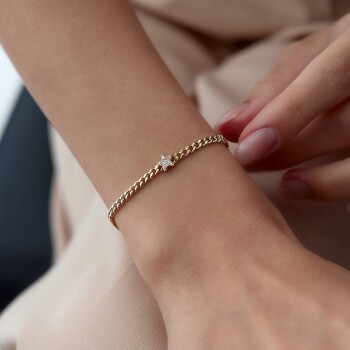 Gurmet Zincire Taşlı Yıldız Bileklik - RİTİM (1)