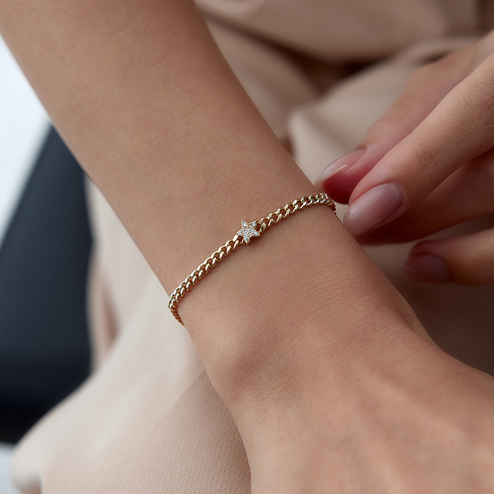 Gurmet Zincire Taşlı Yıldız Bileklik - RİTİM (1)