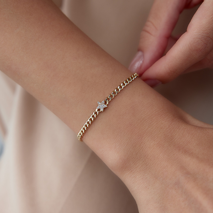 Gurmet Zincire Taşlı Yıldız Bileklik - RİTİM