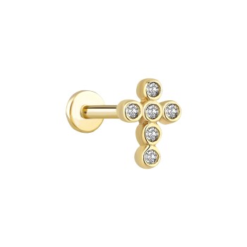 Haç Taşlı Tragus Piercing - Alen