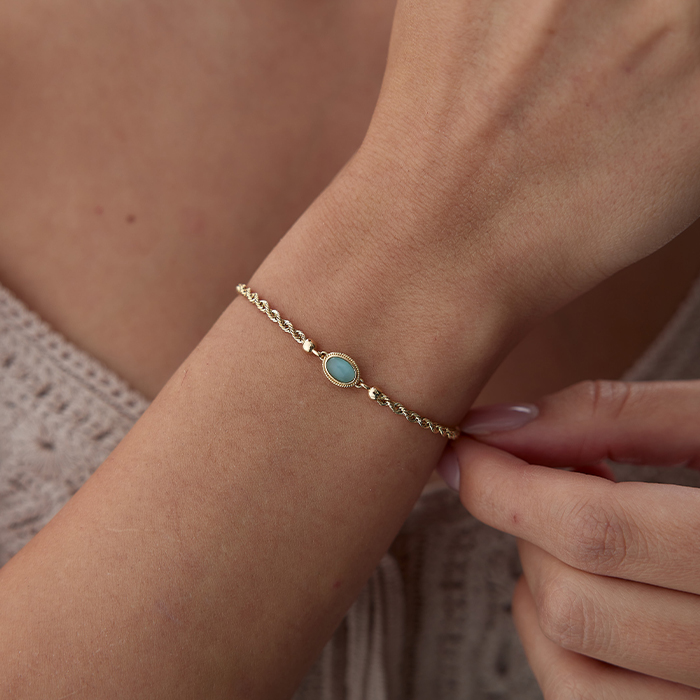 Halat Su Yeşili Vintage Bileklik - Koçak