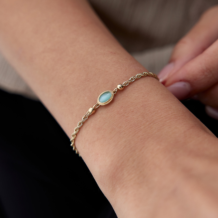 Halat Su Yeşili Vintage Bileklik - Koçak (1)