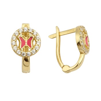 Halka İçinde Kelebek Çocuk Küpesi - Melike