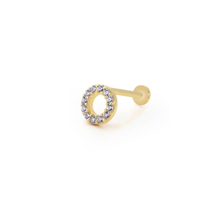 Halka Model Taşlı Tragus Piercing - 1