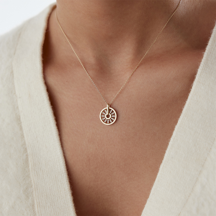 Halka Papatya Taşlı Kolye - Rayna