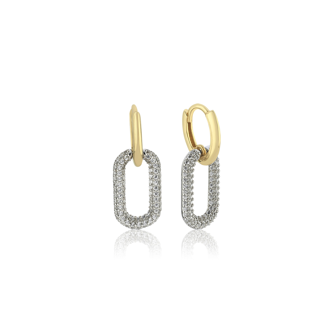 Halka Sallantı Taşlı Küpe - 1