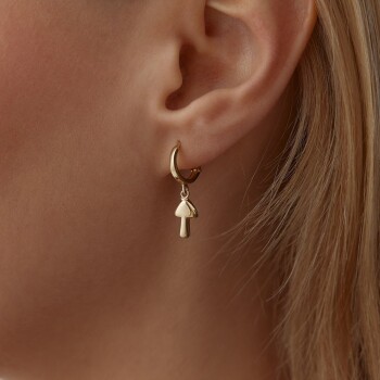 Halka Sallantılı Mini Mantar Küpe - Garo