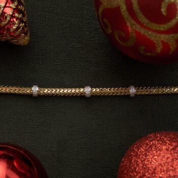 Halka Taşlı Pul Buster Altın Bileklik - Mazi (1)