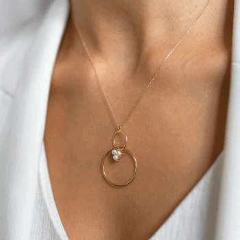 Halka Üçlü İnci Kolye - Rayna