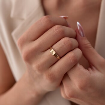 Harfli Plaka Yüzük - Cemart