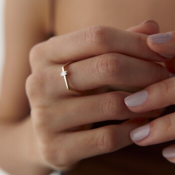 Hat Çizgi Mini Baget Yüzük - Rayna (1)