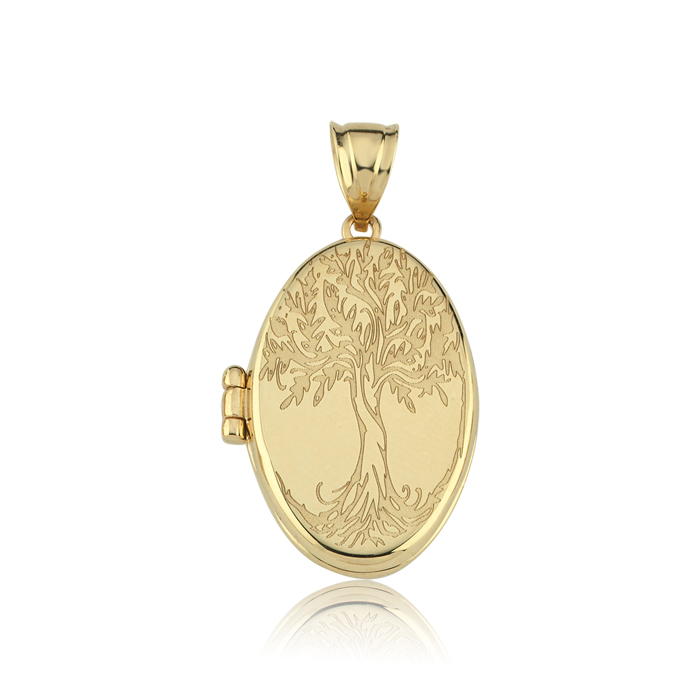 Hayat Ağacı Oval Kapaklı Kolye Ucu - Ador