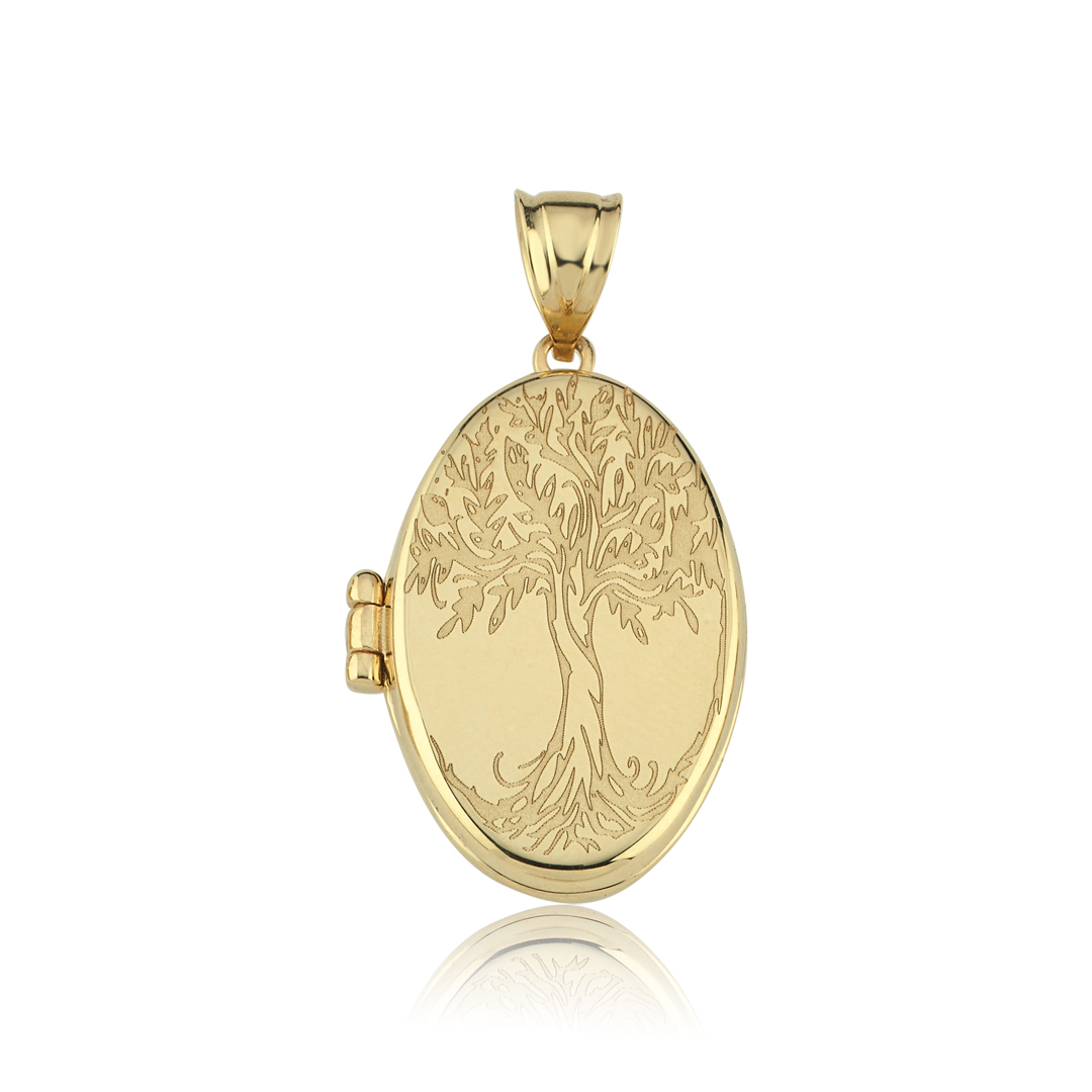 Hayat Ağacı Oval Kapaklı Kolye Ucu - 1
