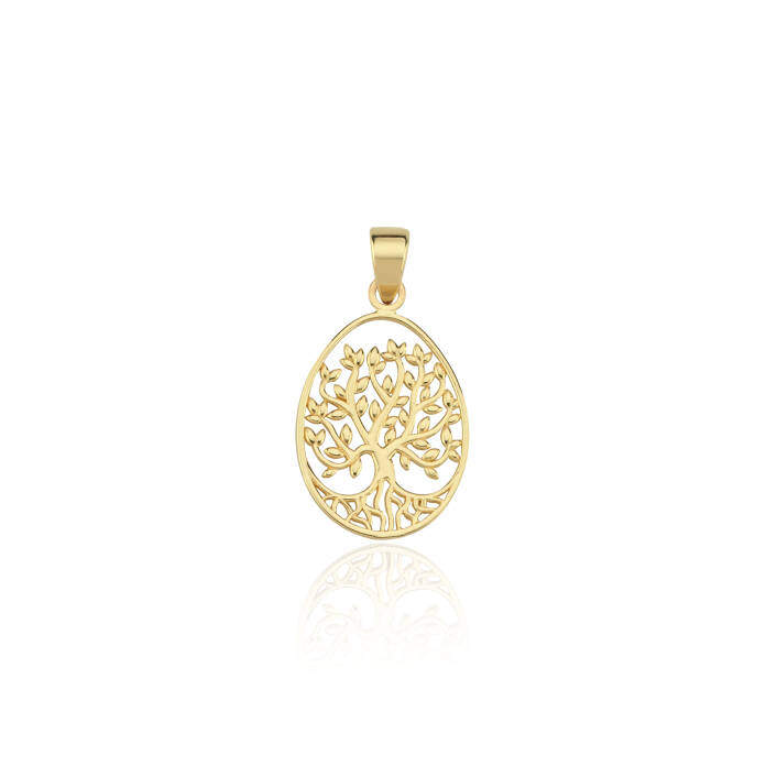 Hayat Ağacı Oval Kolye Ucu - 1