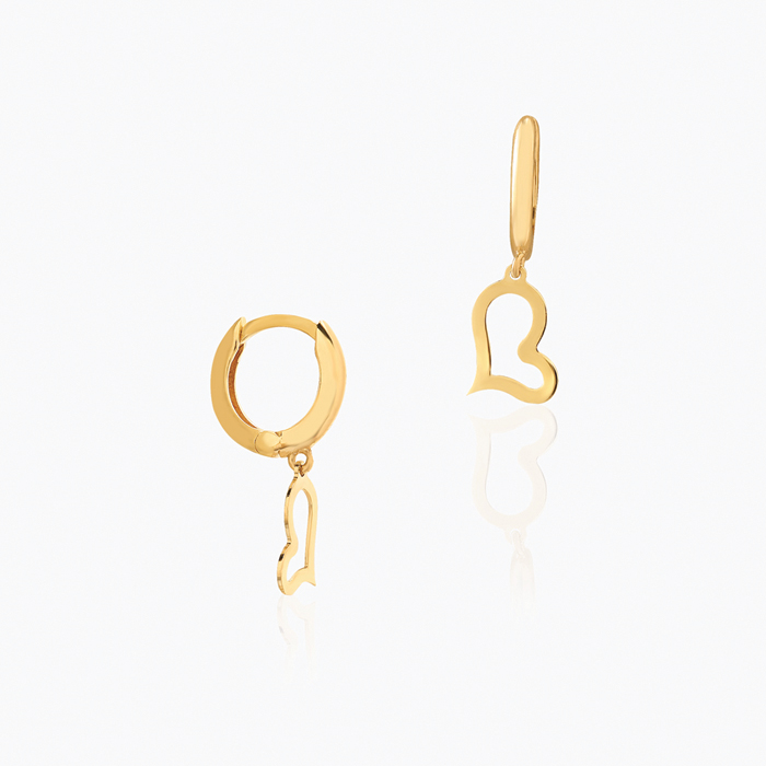 Heart Halka Sallantılı Çocuk Küpesi - Melike