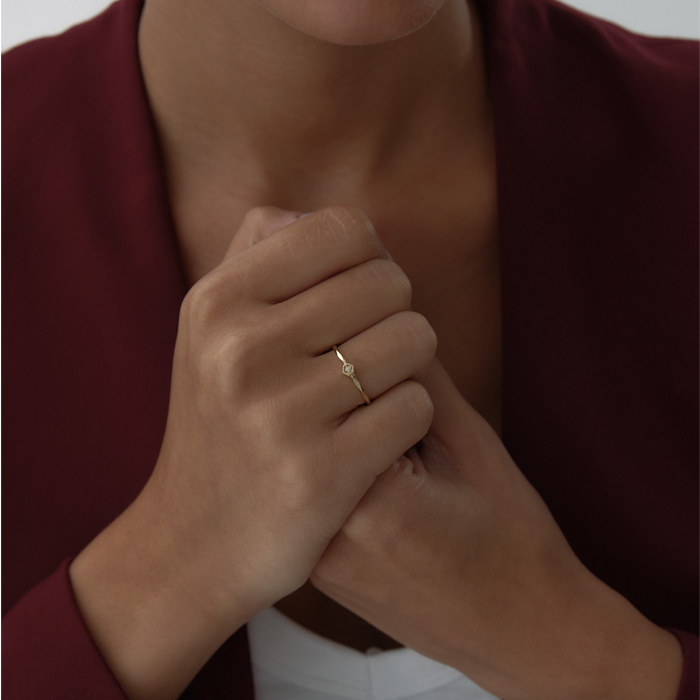 Hexagon Tektaş Yüzük - RİTİM