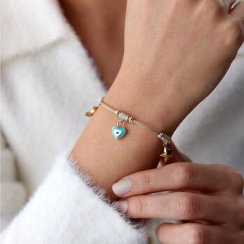 İç İçe Kalp Charm Bileklik - Konyalı Halil