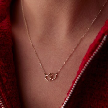 İç İçe Kalp Kolye - Rayna