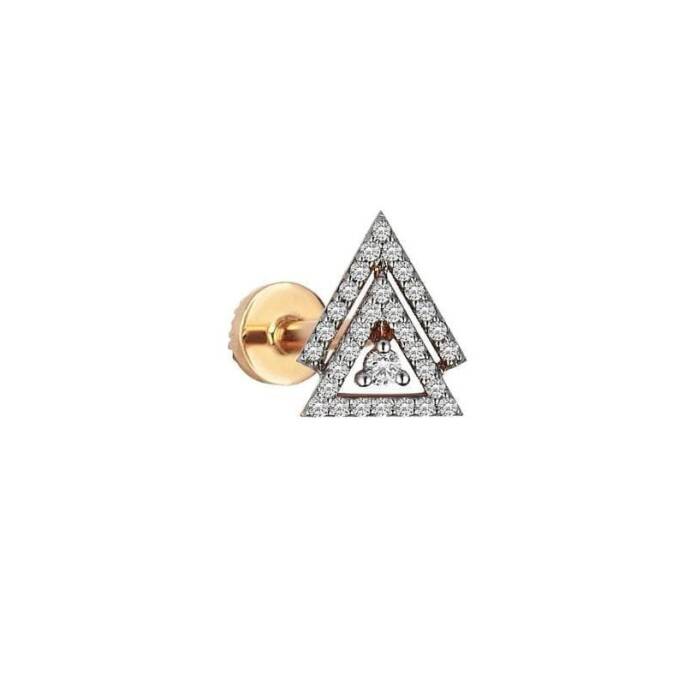 İç İçe Üçgen Model Taşlı Tragus Piercing - 1
