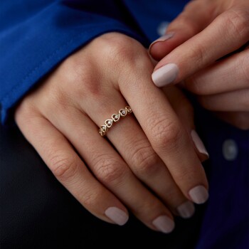 İçi Taşlı Kalp Yüzük - Rayna (1)