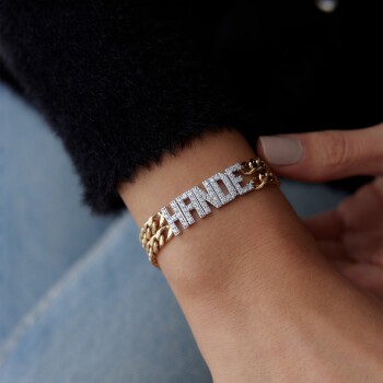 İki Sıra Gurmet Zincir İsim Bileklik - Arpaş