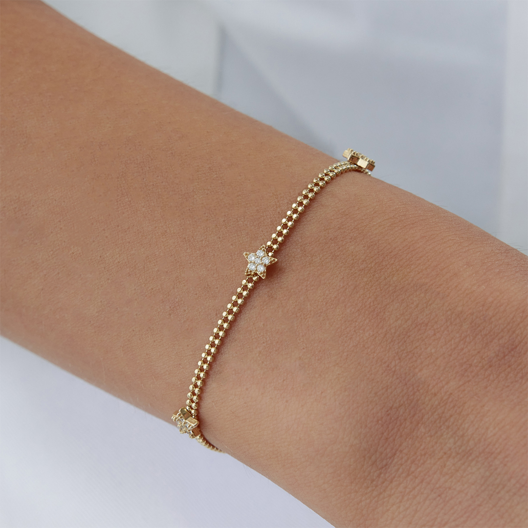 İki Sıra Toplu Yıldız Bileklik - 1