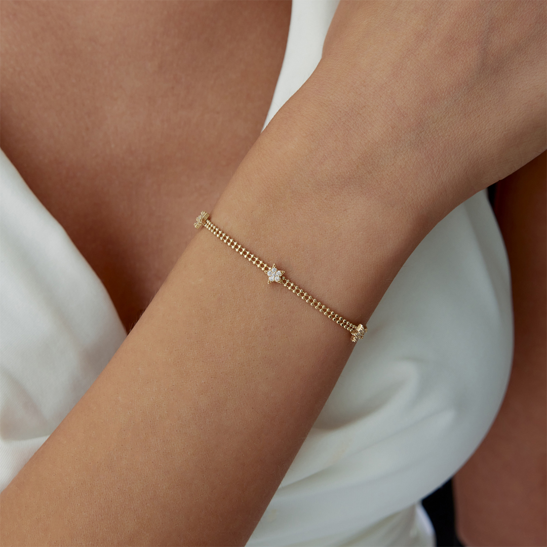 İki Sıra Toplu Yıldız Bileklik - 2