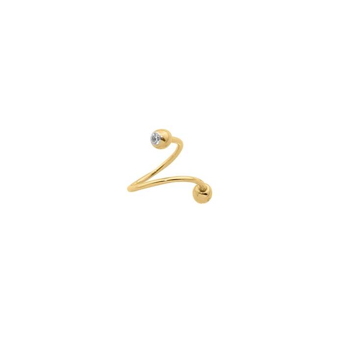 İki Ucu Taşlı Kıvrımlı Helix Piercing - 1