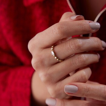 İkili Baget Piramit Yüzük - Ador (1)