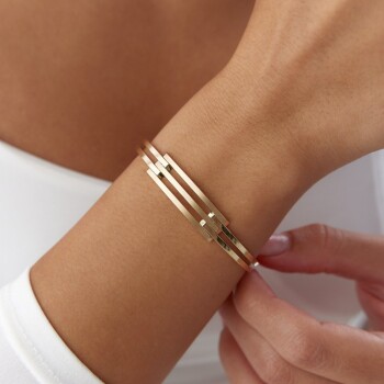 İkili Mat Kaburga Kelepçe - Altın İş