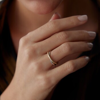 İkili Teki Burgu Teki Tamtur Yüzük - Mazi