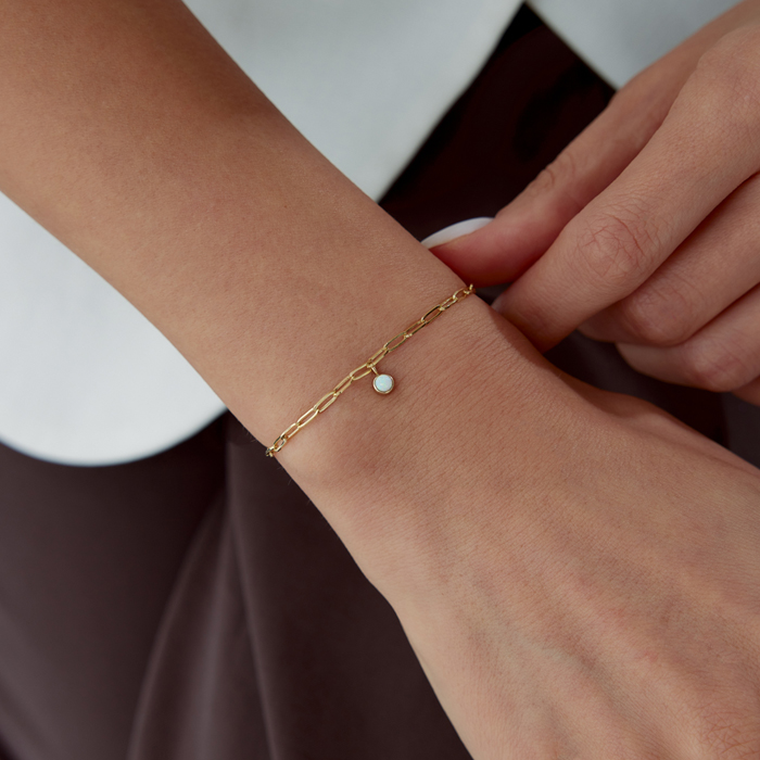 İkizler Burcu Moonstone Ataç Bileklik - Simoro