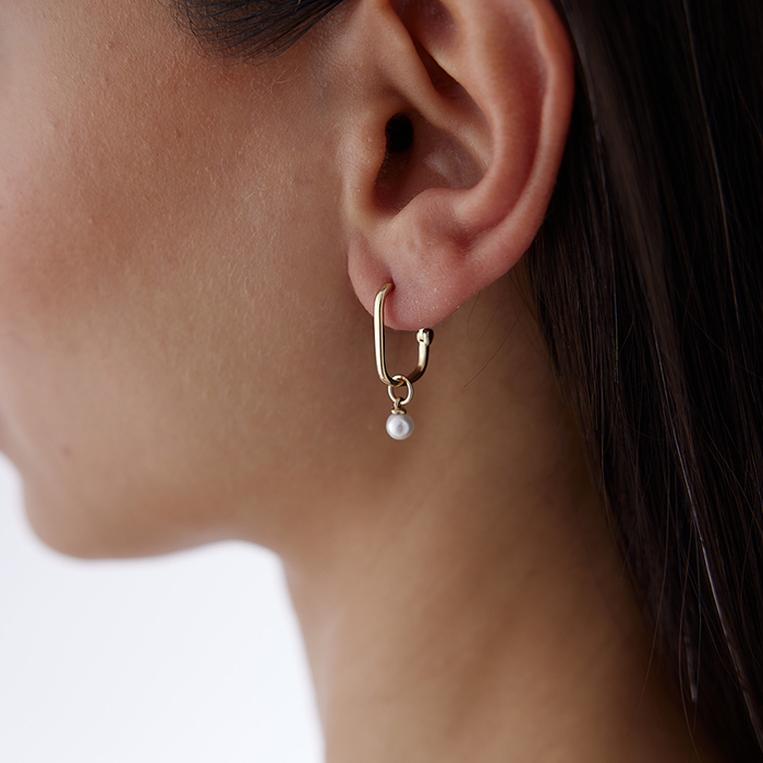 İnci Sallantılı Ataç Küpe - Cemart