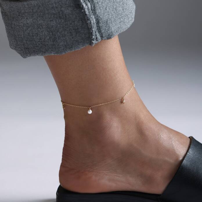 İnci Ve Yıldız Figürlü Halhal - 1