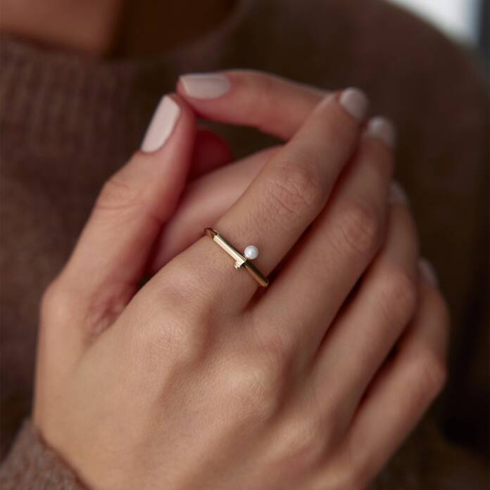 İncili Faset Yüzük - 2