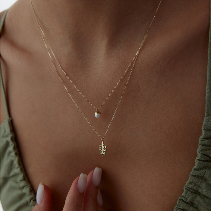 İncili Palmiye Kolye - Rayna