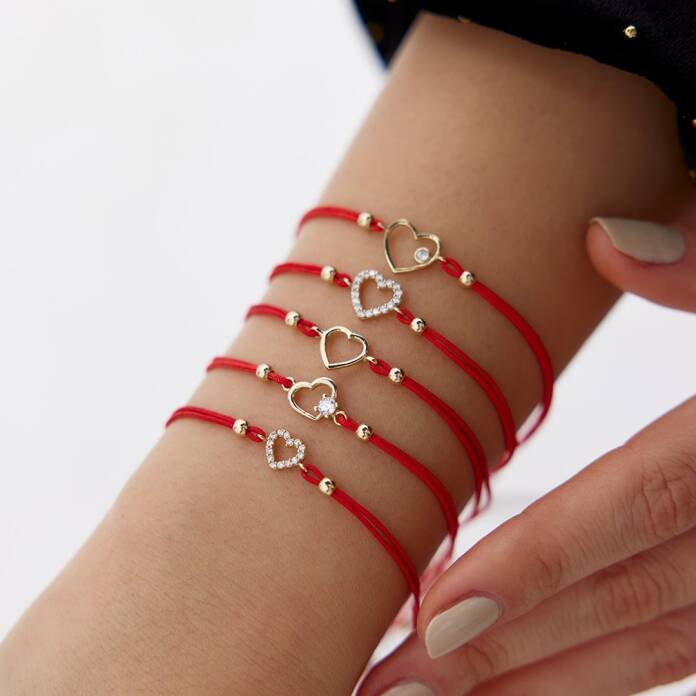 İpli Kalp Bileklik - 1