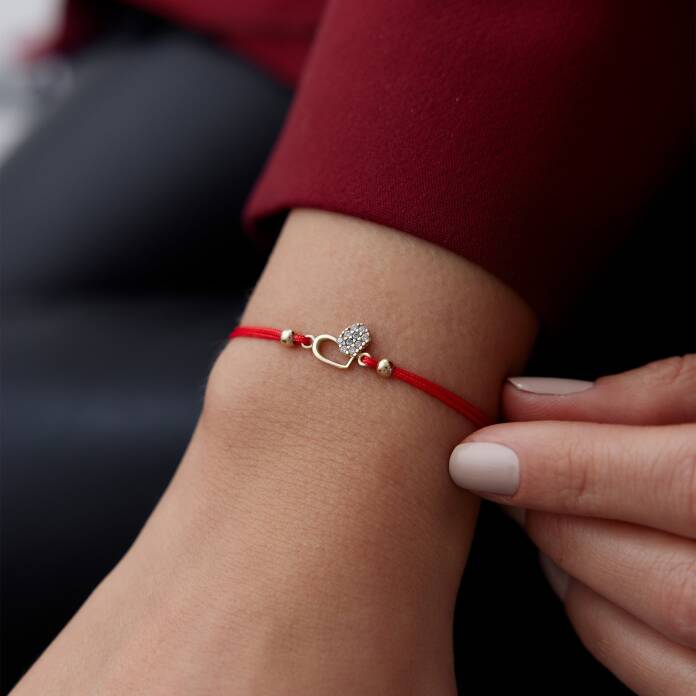 İpli Taşlı Kalp Bileklik - 2