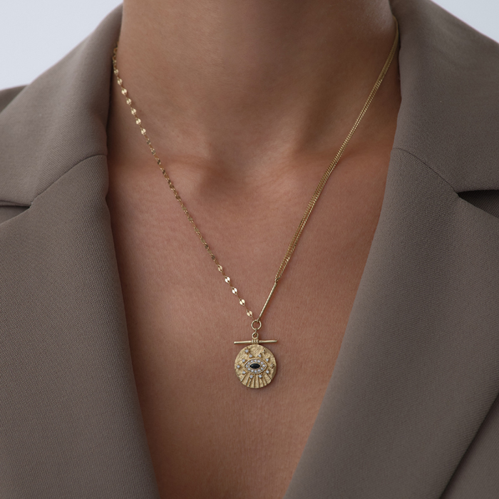 Işıltılı Siyah Göz Kolye - RİTİM