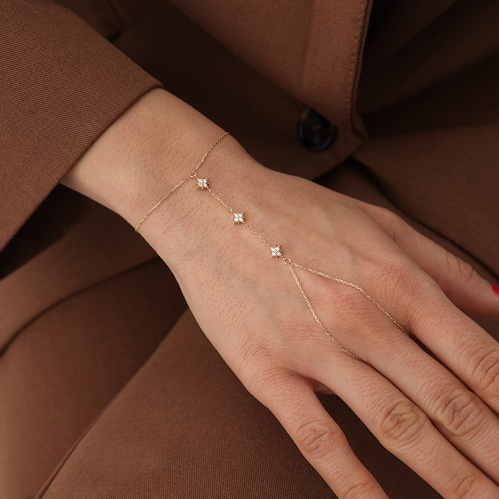 Işıltılı Yıldız Motifli Altın Şahmeran - Cemart (1)