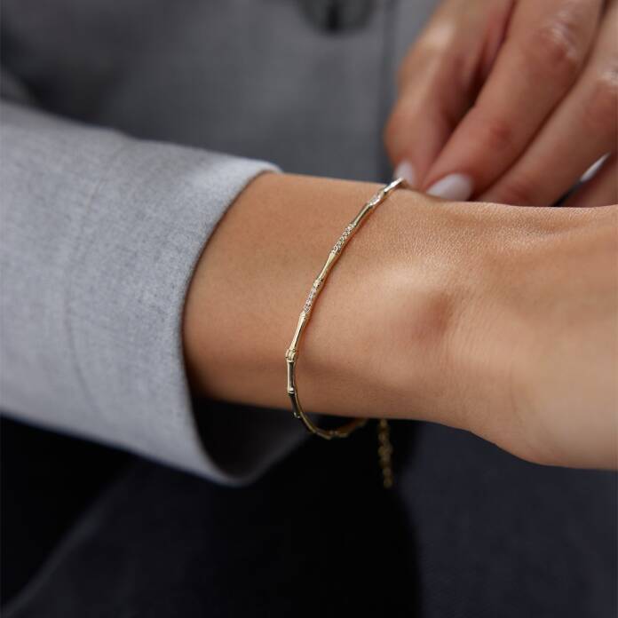 İskelet Taşlı Kemik Kelepçe - 1