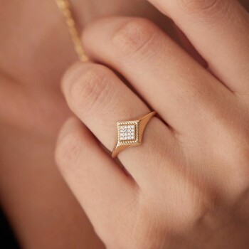 İşleme Detay Taşlı Yüzük - Rayna (1)