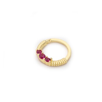 İşleme Detaylı Kırmızı Taşlı Helix Piercing - Alen