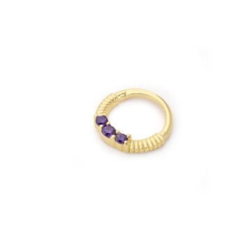 İşleme Detaylı Mor Taşlı Helix Piercing - Alen