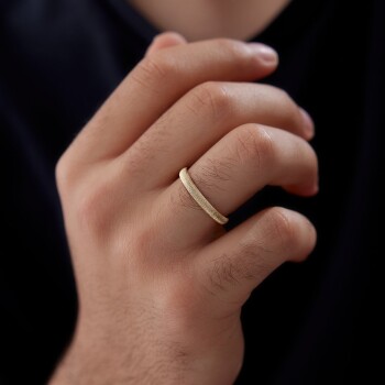 İtalyan Dokulu Erkek Alyans - Tülay Alyans