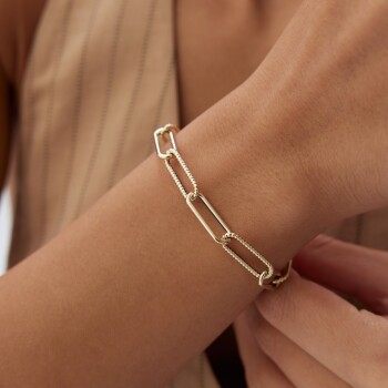 İtalyan Karma Ataç Bileklik - Mg Gold