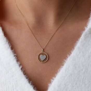 Izgara Taşlı Kalp Kolye - 1