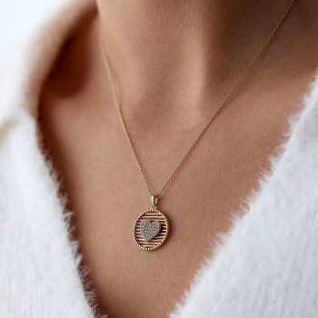 Izgara Taşlı Kalp Kolye - 2